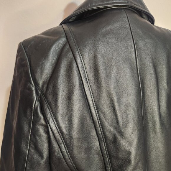 Kenneth Cole Reaction Authentic Leather Black Coat Size Large - Picture 4 of 12